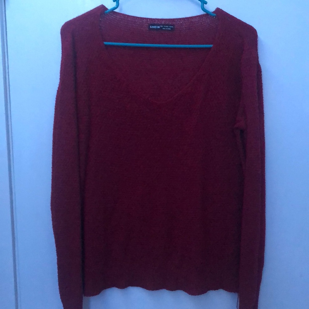 Red knitted sweater